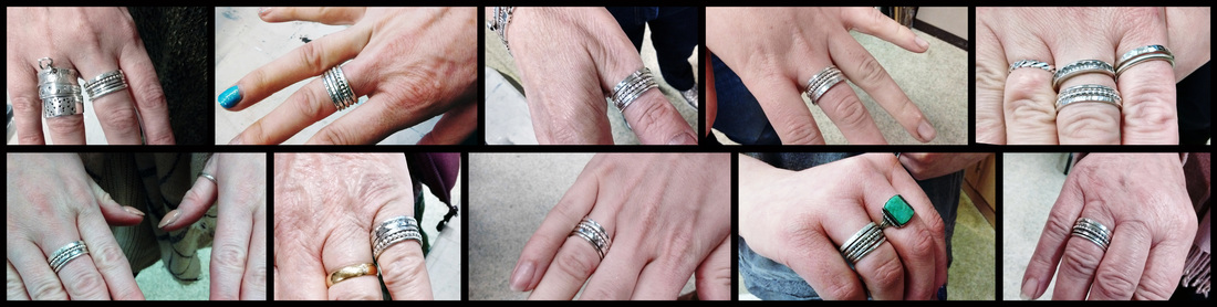 My students completed silver stacking rings