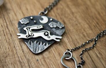 Raven silver necklace