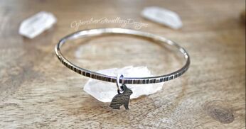 Leaping Hare Silver Bangle
