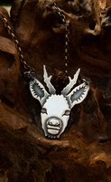 deer head silver pendant
