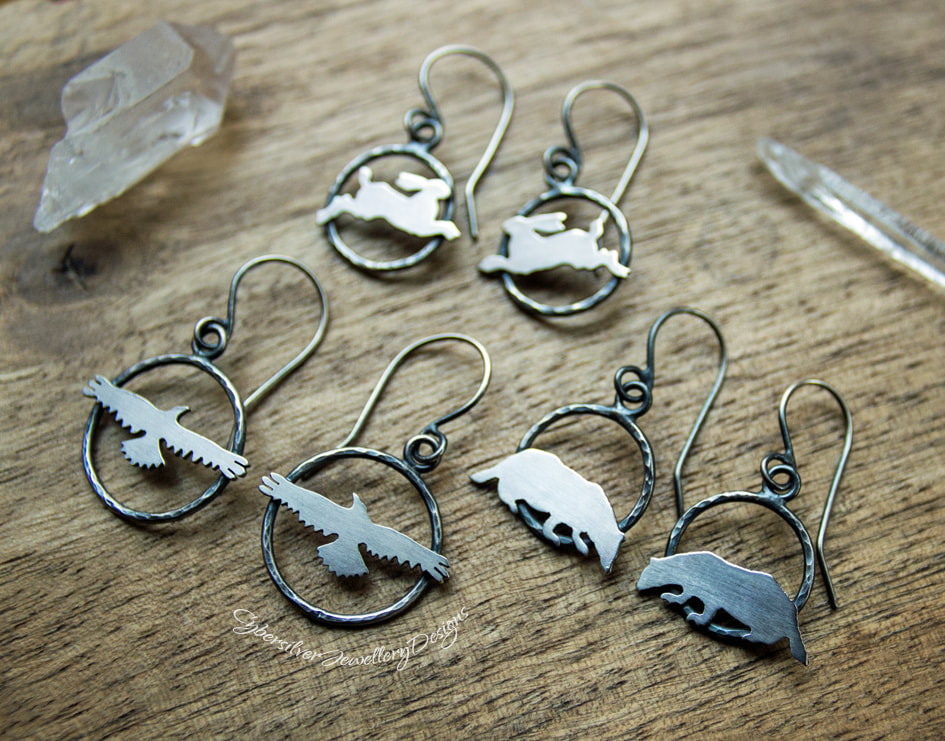 woodland animal hoop earrings