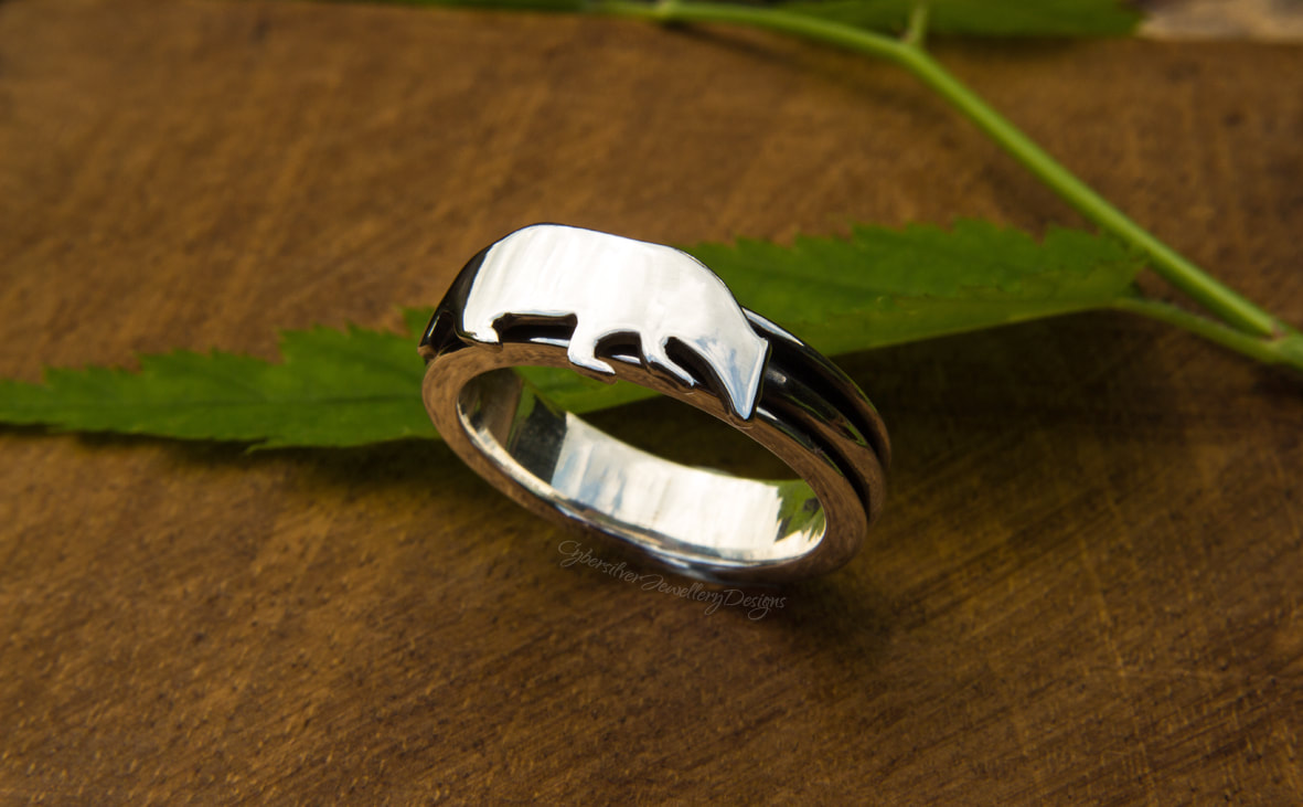 Chunky silver woodland rings