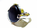 Black tiger's eye and silver chunky ring