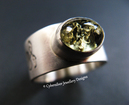 Blessings green amber and silver ring