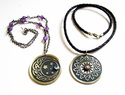Silver sun and moon handfasting pendants