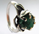 Raw, uncut Emerald Engagement Ring