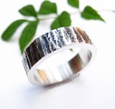 Silver tree bark ring