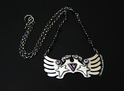 Silver eagle and amethyst pendant