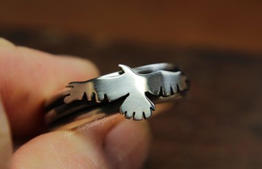 Silver Raven Spinner Fidget Ring
