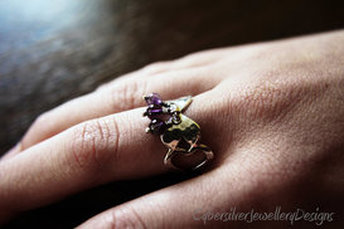 Large amethyst and silver ring