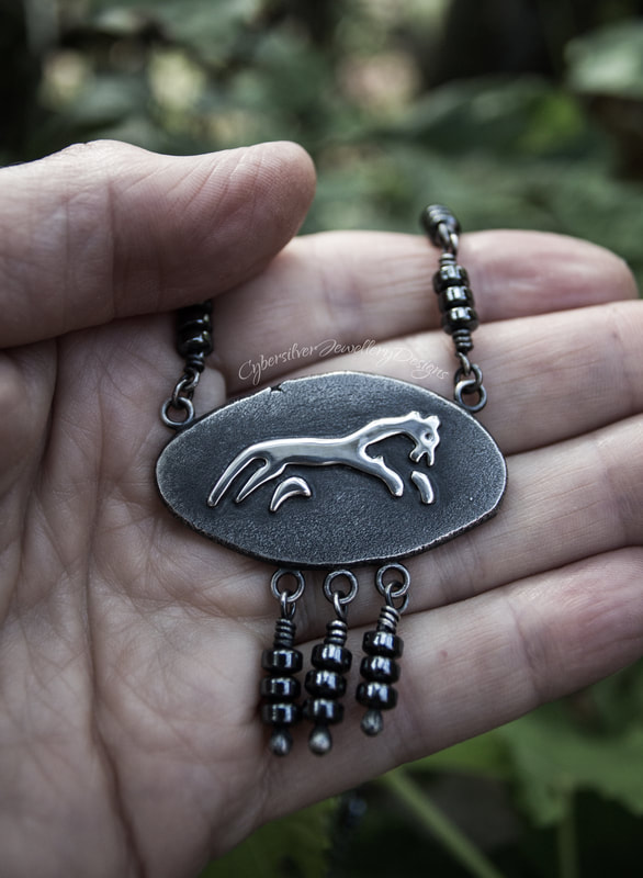 White Horse Silver Necklace